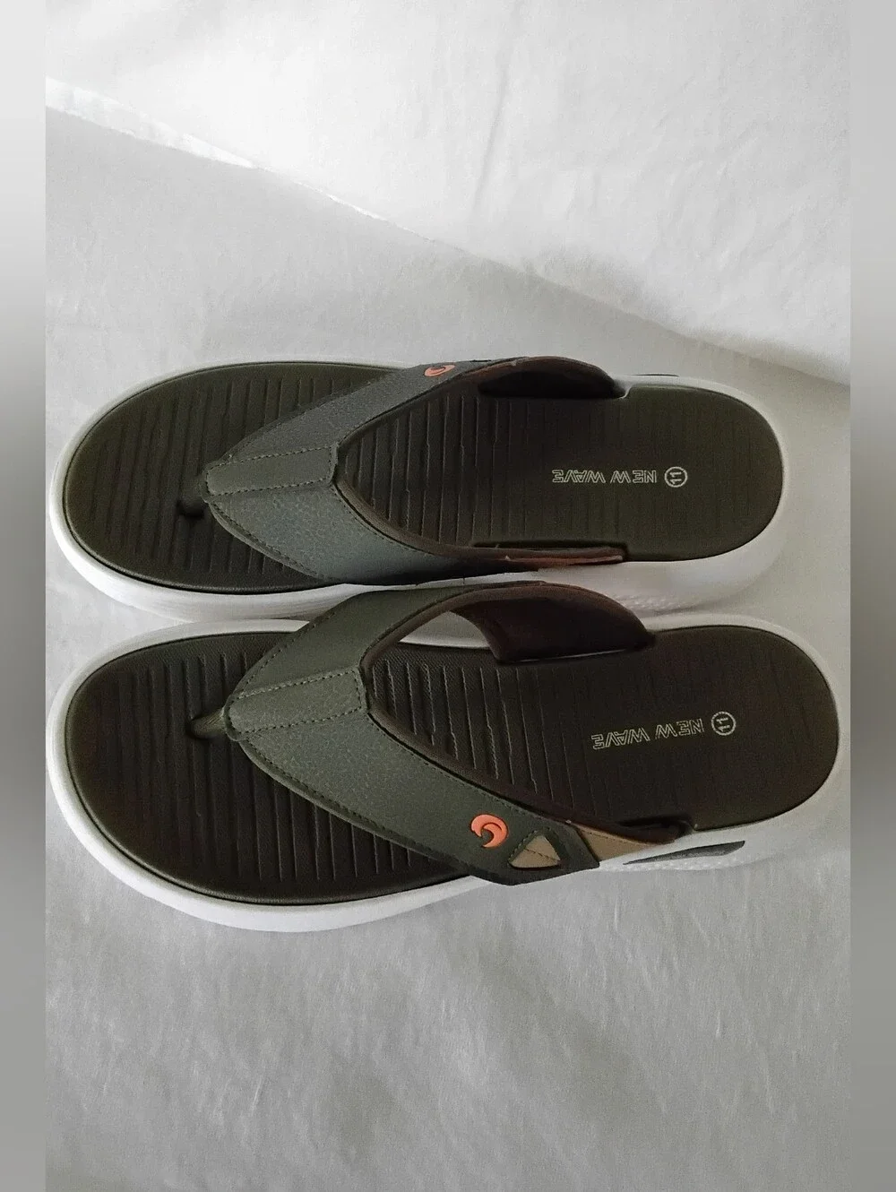Men's Olive Green Comfort Flip-Flop Sandals by New Wave